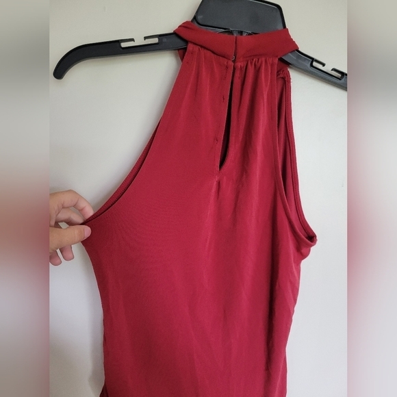 Forever 21 Women's Burgundy Red Sleeveless High Neck Bodysuit Size Small - Picture 6 of 7